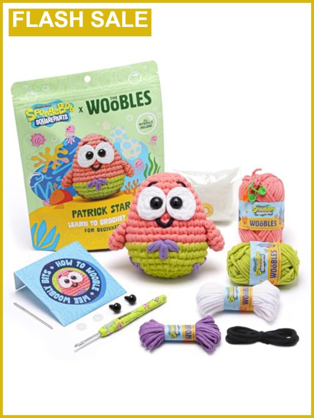 Crochet Kit for Beginners Patrick Star Starter Set Craft Hobby Gift